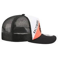 Casquette trucker ajustable New Era blanche et noire Baltimore Orioles 19TWENTY pour homme