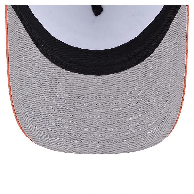 Men's New Era White/Orange Baltimore Orioles Foodie A-Frame 9FIFTY Trucker Snapback Hat