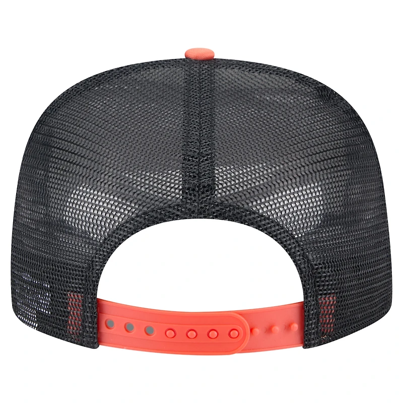 Casquette snapback New Era blanche/orange pour homme, style camionneur rétro 9FIFTY des Baltimore Orioles