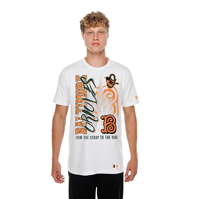 T-shirt New Era blanc pour homme Baltimore Orioles 2026 City Connect Photo Real