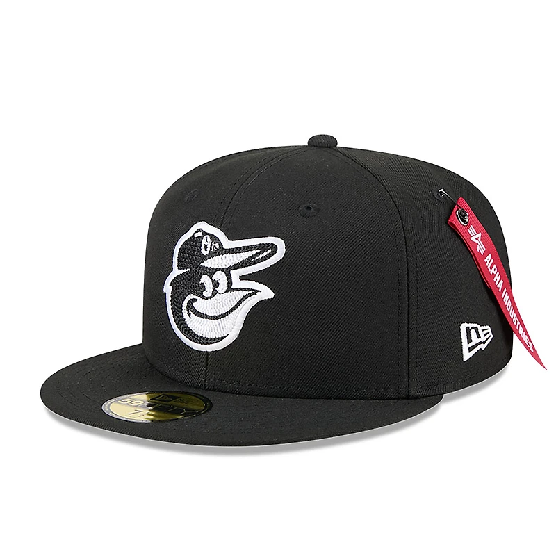 Men's New Era x Alpha Industries  Black Baltimore Orioles 59FIFTY Fitted Hat