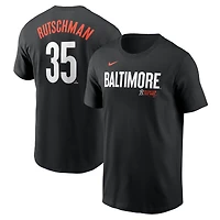 T-shirt avec nom et numéro Nike Adley Rutschman pour hommes, Baltimore Orioles City Connect Fuse, noir