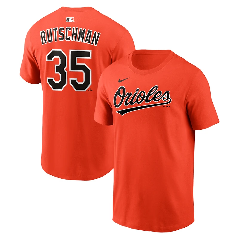 T-shirt Nike Adley Rutschman orange des Orioles de Baltimore pour homme, avec nom et numéro
