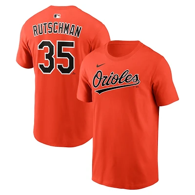 T-shirt Nike Adley Rutschman orange des Orioles de Baltimore pour homme, avec nom et numéro
