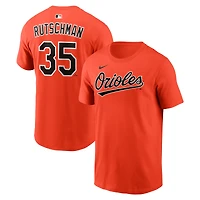 T-shirt Nike Adley Rutschman orange des Orioles de Baltimore pour homme, avec nom et numéro