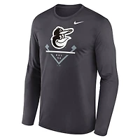 Men's Nike Anthracite Baltimore Orioles Icon Legend Performance Long Sleeve T-Shirt