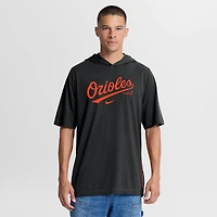 Men's Nike Black Baltimore Orioles Arched Wordmark Tri-Blend Hooded T-Shirt