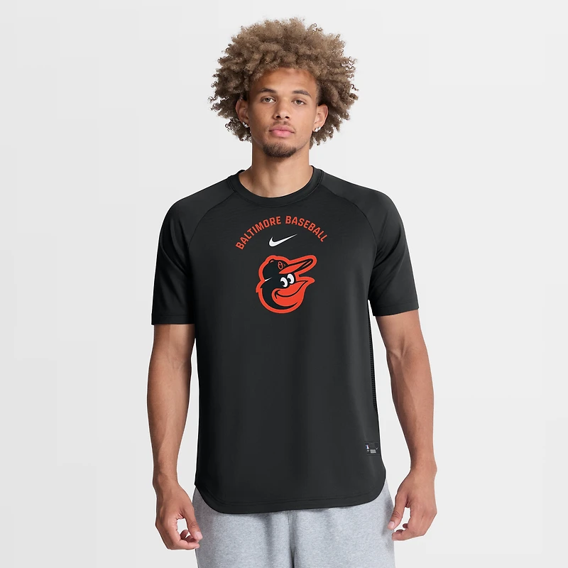 Men's Nike Black Baltimore Orioles Authentic Collection Batting Practice Pre-Game Raglan Dri-FIT Top