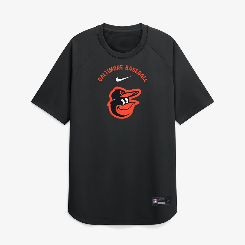 Men's Nike Black Baltimore Orioles Authentic Collection Batting Practice Pre-Game Raglan Dri-FIT Top