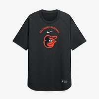 Men's Nike Black Baltimore Orioles Authentic Collection Batting Practice Pre-Game Raglan Dri-FIT Top