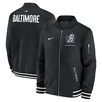 Men's Nike  Black Baltimore Orioles Authentic Collection City Connect Full-Zip Bomber Jacket
