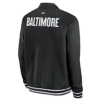 Men's Nike  Black Baltimore Orioles Authentic Collection City Connect Full-Zip Bomber Jacket