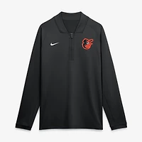 Pull-over Nike Baltimore Orioles Authentic Collection Dri-FIT Raglan demi-zip noir pour homme