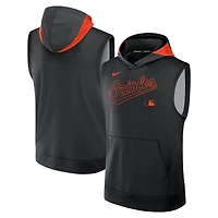 Men's Nike Black Baltimore Orioles Authentic Collection Dri-FIT Sleeveless Hoodie