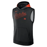Sweat à capuche sans manches Nike Baltimore Orioles Authentic Collection Dri-FIT noir pour homme