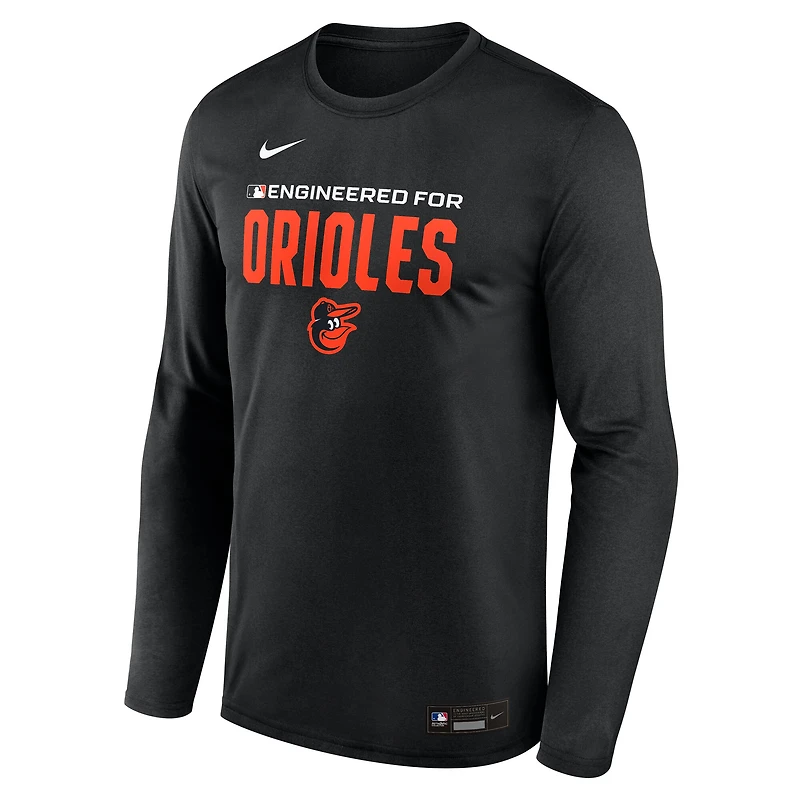 Men's Nike Black Baltimore Orioles Authentic Collection Legend Dri-FIT Long Sleeve T-Shirt
