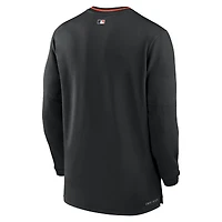Haut Nike Performance demi-zippé noir Baltimore Orioles Authentic Collection pour homme