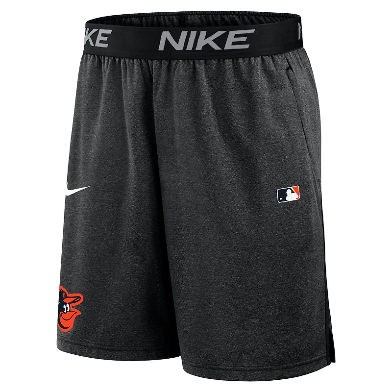 Short Nike Performance Knit noir pour homme, collection authentique des Baltimore Orioles