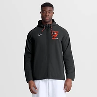 Men's Nike Black Baltimore Orioles Authentic Collection Raglan Therma-FIT Full-Zip Hooded Jacket