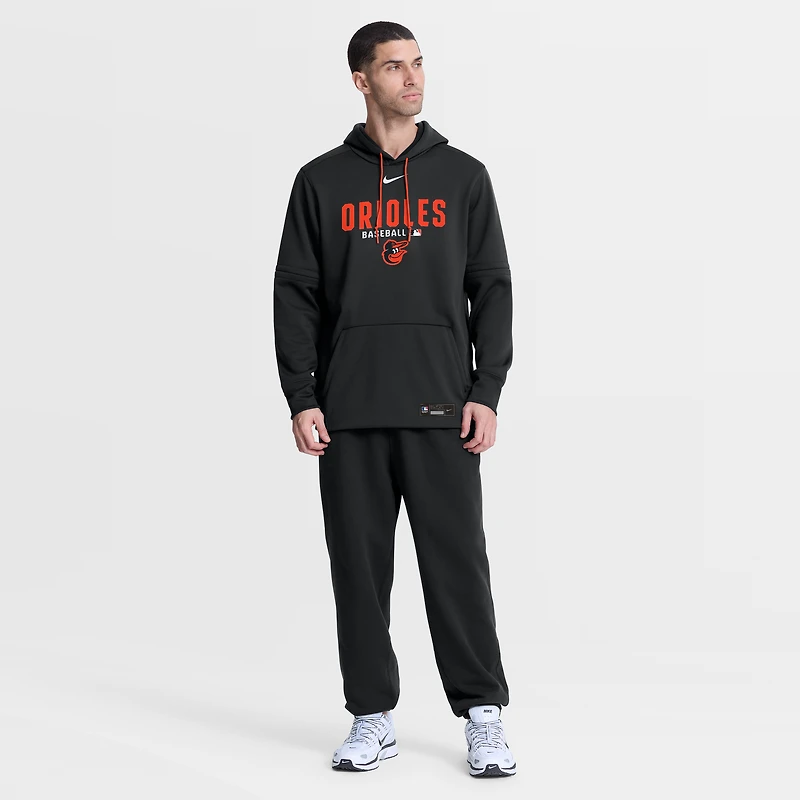 Men's Nike Black Baltimore Orioles Authentic Collection Therma-FIT Hoodie