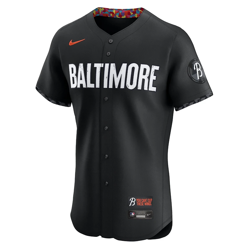 Maillot Nike City Connect Elite noir pour homme des Orioles de Baltimore