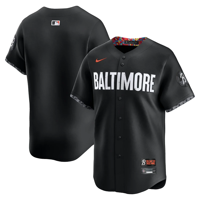 Maillot Nike City Connect Limited noir pour homme des Orioles de Baltimore