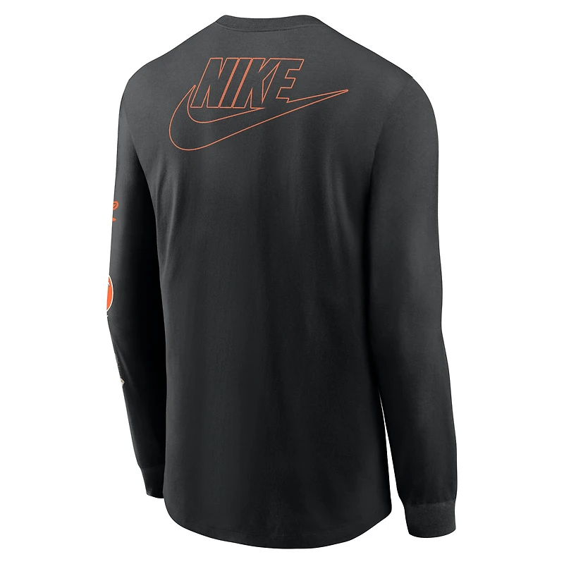 Men's Nike Black Baltimore Orioles Cooperstown Collection Knockout Long Sleeve T-Shirt