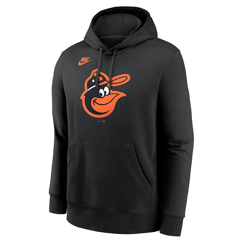 Sweat à capuche Nike noir pour homme avec logo Club des Baltimore Orioles Cooperstown Collection