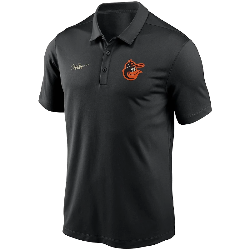 Polo Nike noir Baltimore Orioles Cooperstown Collection Logo Franchise Performance pour homme
