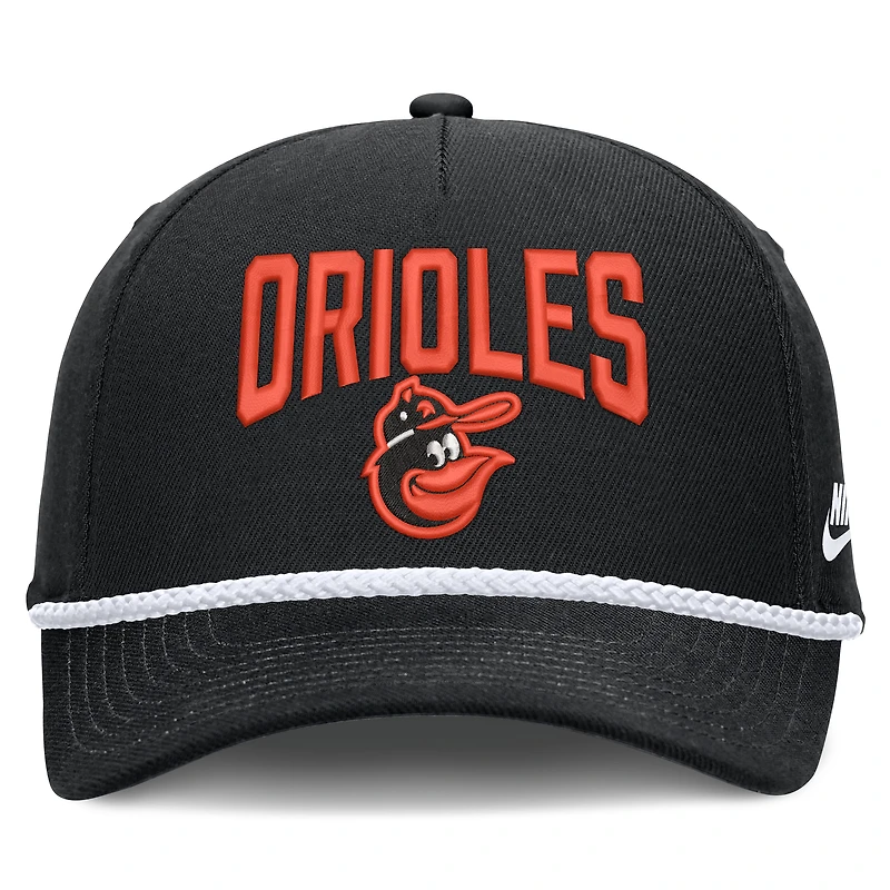 Casquette ajustable Nike noire Baltimore Orioles Cooperstown Rise pour homme