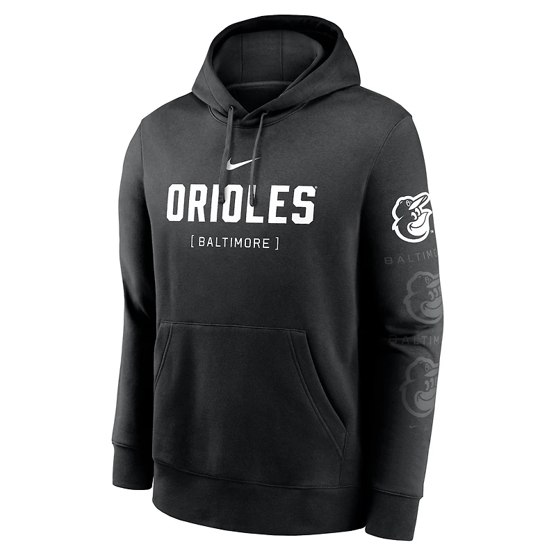 Sweat à capuche Nike noir Baltimore Orioles Fashion Club pour homme