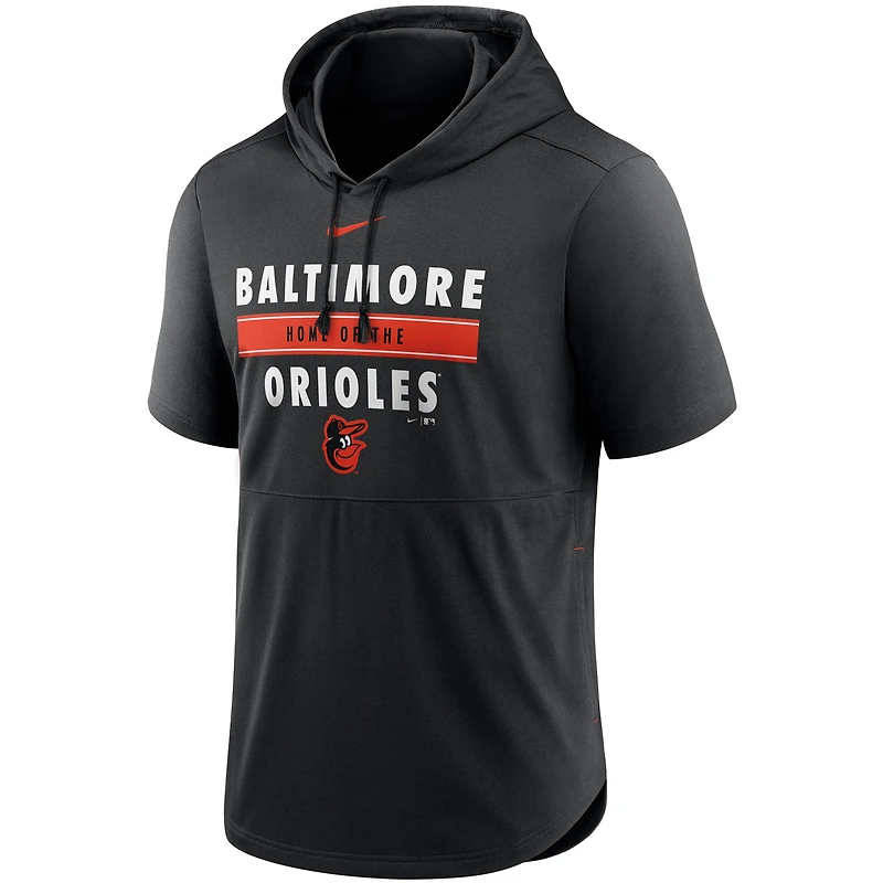 Men's Nike Black Baltimore Orioles Home Team Short Sleeve Performance Hoodie Top