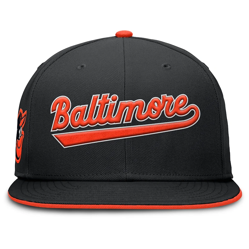 Men's Nike Black Baltimore Orioles Primetime Dri-FIT Round Bill True Fitted Hat