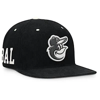 Casquette structurée à fermeture snapback Nike Baltimore Orioles Pro en velours côtelé noir pour homme
