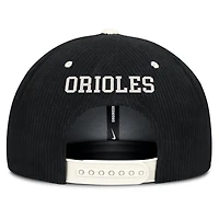 Men's Nike  Black Baltimore Orioles Pro Corduroy Structured Snapback Hat