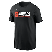 T-shirt Nike Team Block pour homme, noir, Baltimore Orioles