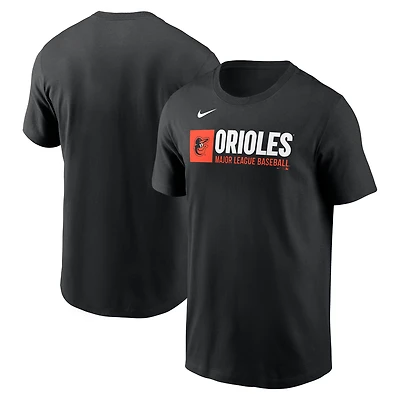 T-shirt Nike Team Block pour homme, noir, Baltimore Orioles
