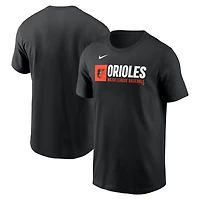 T-shirt Nike Team Block pour homme, noir, Baltimore Orioles