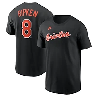 T-shirt Nike Cal Ripken Jr. noir pour homme, avec nom et numéro Fuse des Baltimore Orioles