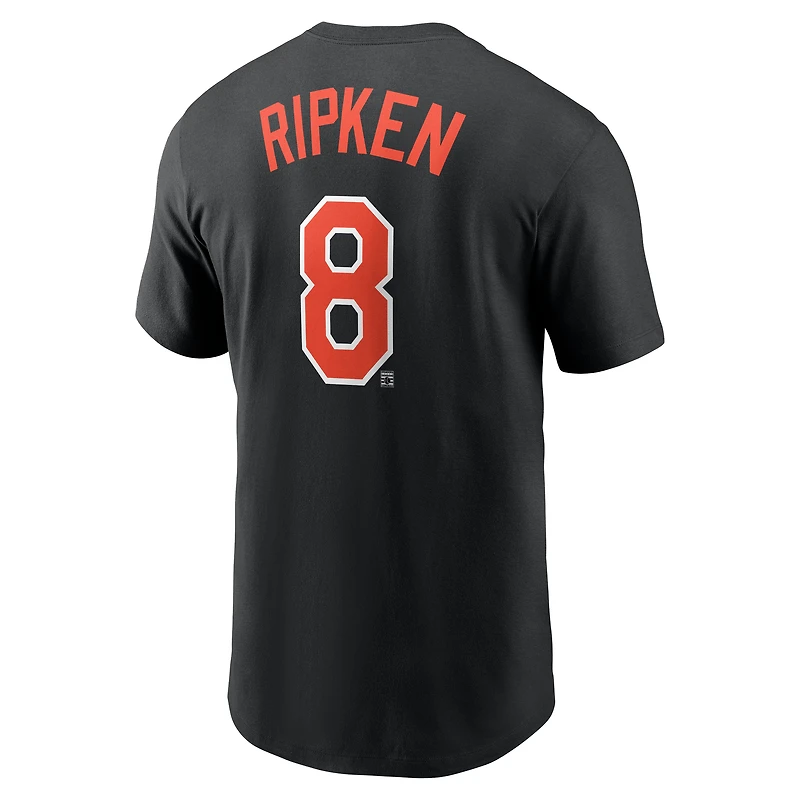 Men's Nike Cal Ripken Jr. Black Baltimore Orioles Fuse Name & Number T-Shirt