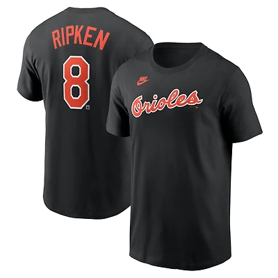 T-shirt Nike Cal Ripken Jr. noir pour homme, avec nom et numéro Fuse des Baltimore Orioles