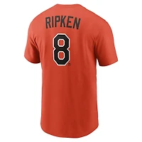 Men's Nike Cal Ripken Jr. Orange Baltimore Orioles Cooperstown Collection Name & Number T-Shirt