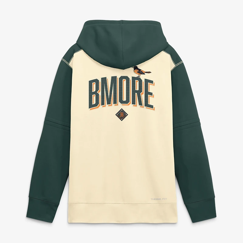 Men's Nike Cream Baltimore Orioles 2026 City Connect Authentic Collection Therma-FIT Hoodie