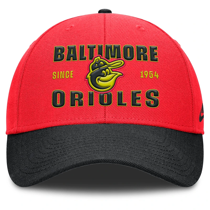 Men's Nike Crimson/Black Baltimore Orioles Neon 90s Rise Adjustable Hat