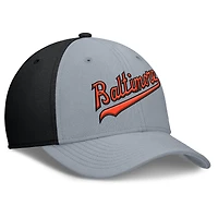Men's Nike Gray/Black Baltimore Orioles Rise Swoosh Performance Flex Hat