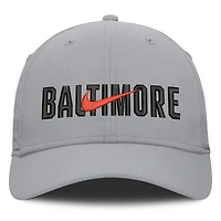 Casquette Nike Primetime Rise Dri-FIT Flex grise pour homme, Baltimore Orioles