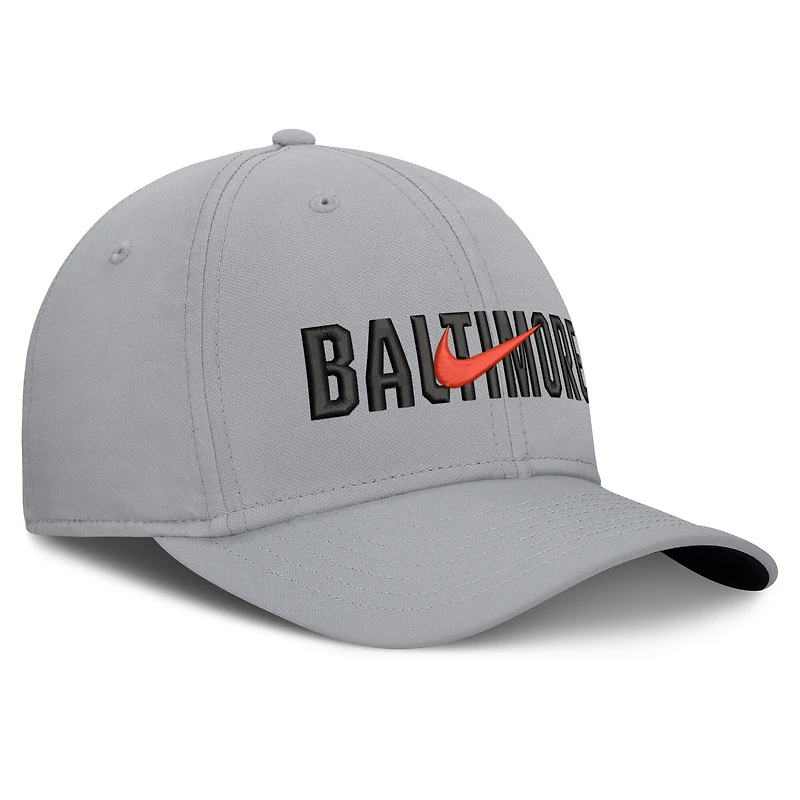Men's Nike Gray Baltimore Orioles Primetime Rise Dri-FIT Flex Hat