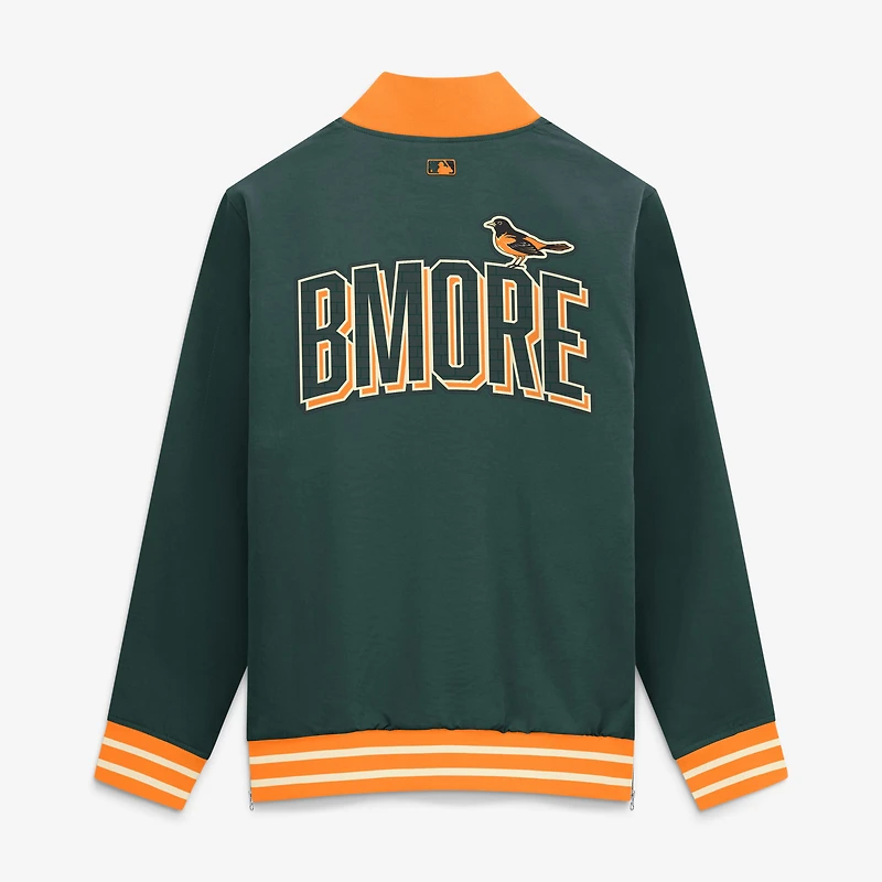 Men's Nike Green Baltimore Orioles 2026 City Connect Authentic Collection Relaxed Full-Zip Bomber Jacket