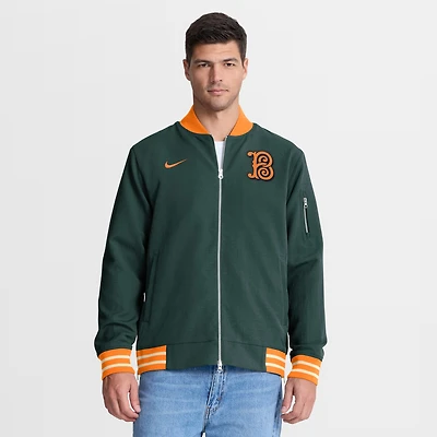 Men's Nike Green Baltimore Orioles 2026 City Connect Authentic Collection Relaxed Full-Zip Bomber Jacket