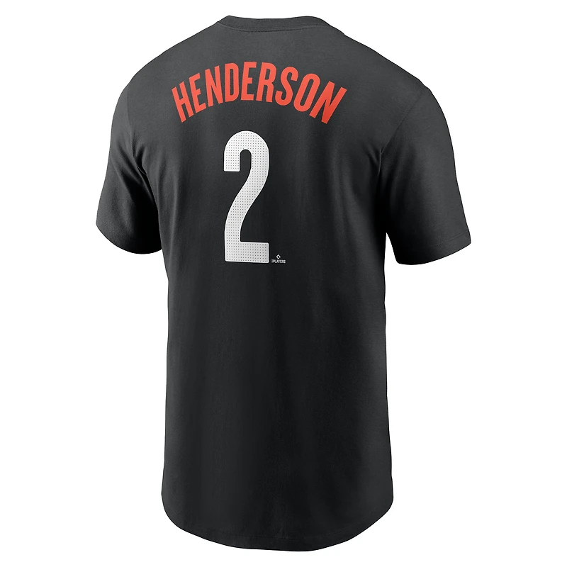 Men's Nike Gunnar Henderson Black Baltimore Orioles Fuse City Connect Name & Number T-Shirt